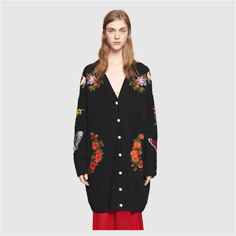 gucci cardifan|Gucci embroidered oversized cardigan.